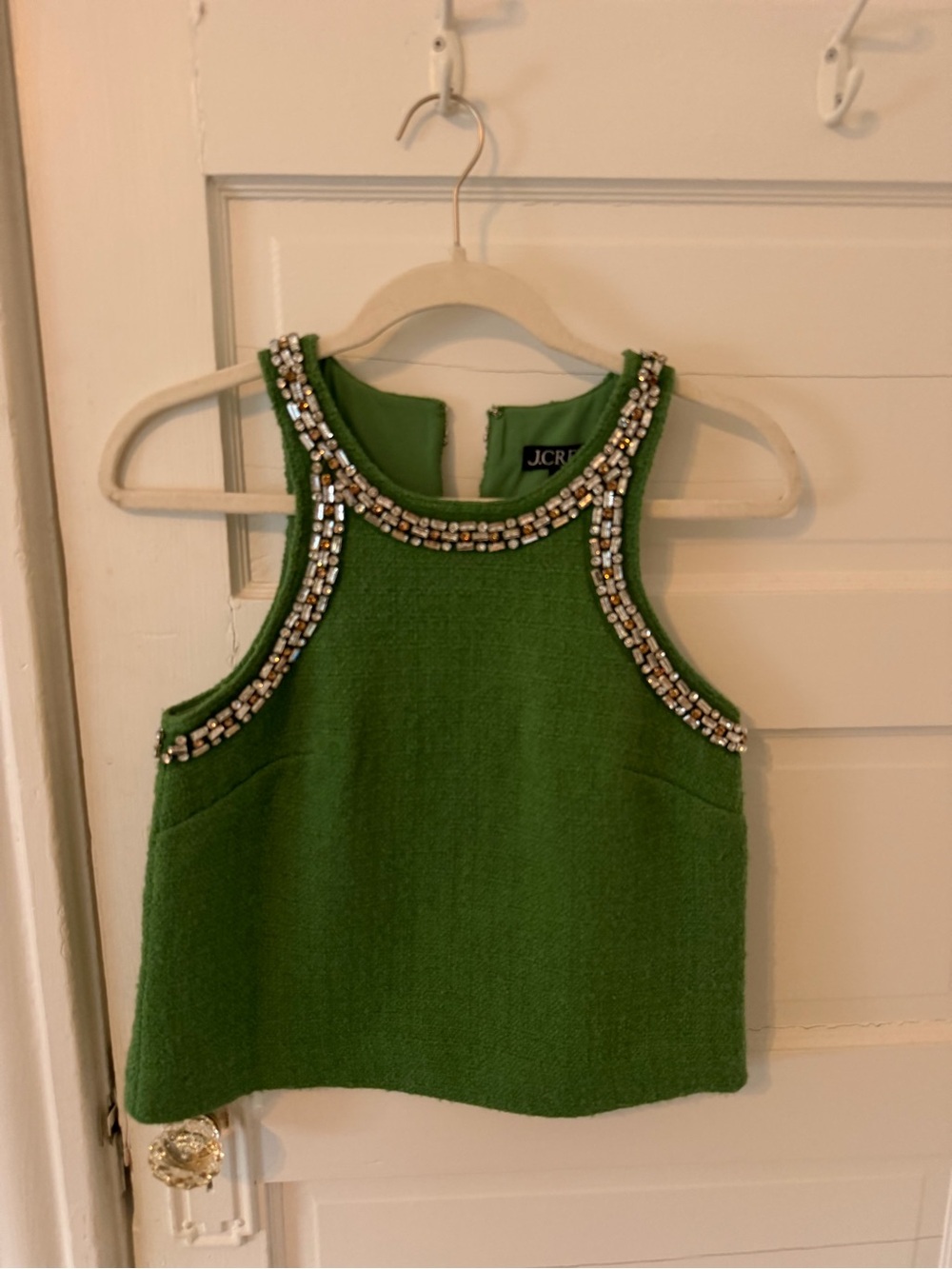 J. Crew Beaded Green Sleeveless Camisole